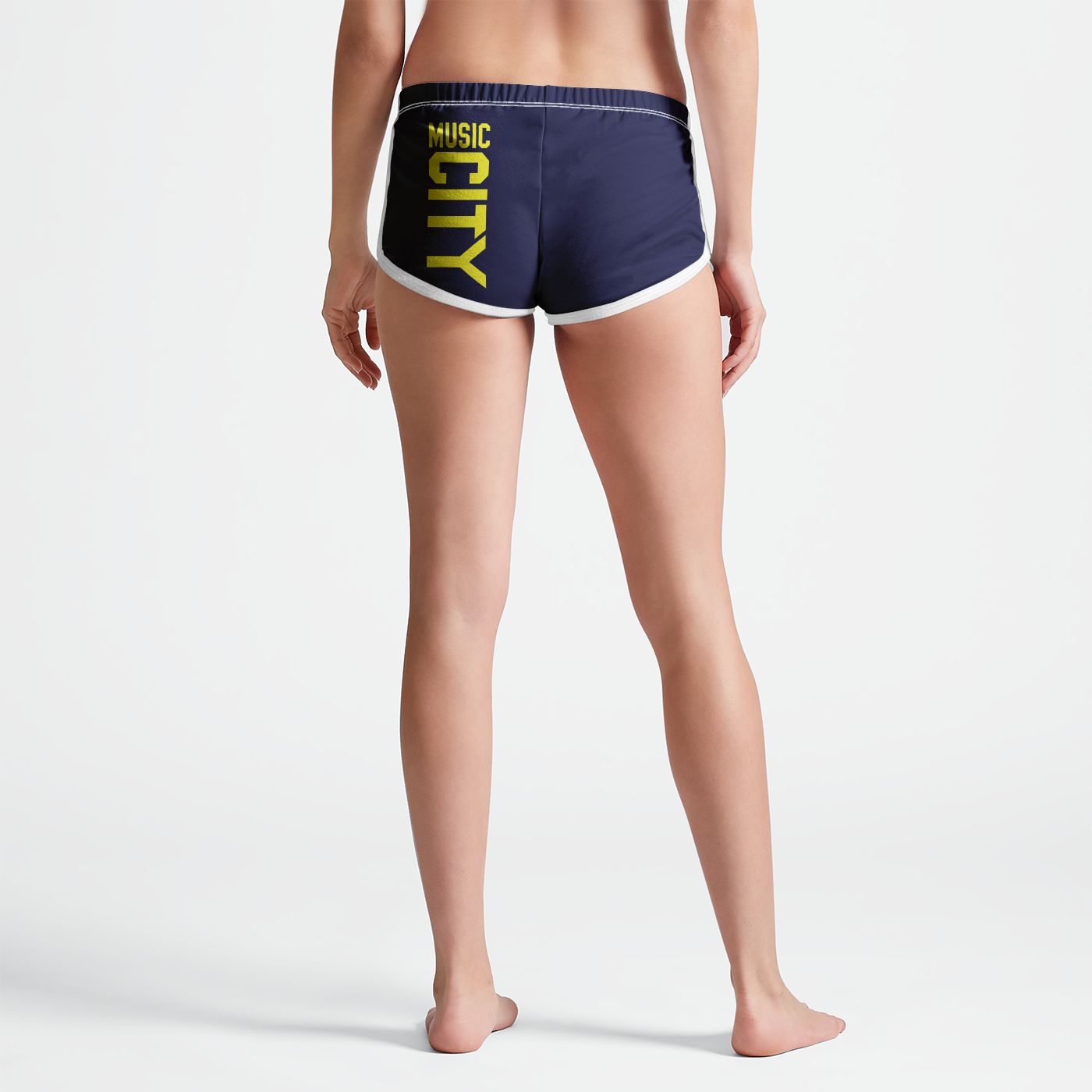 Music City Block Stacked retro Womens Retro Shorts